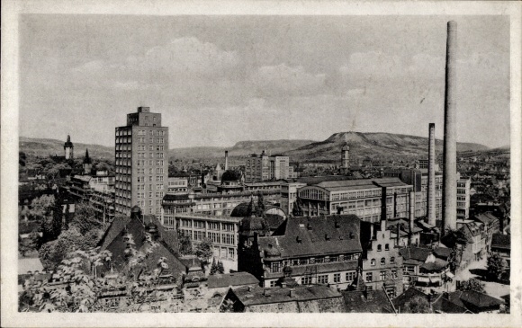 Ak Jena in Thüringen, Blick auf  Fabriken, Hochhäuser, Zeisswerk