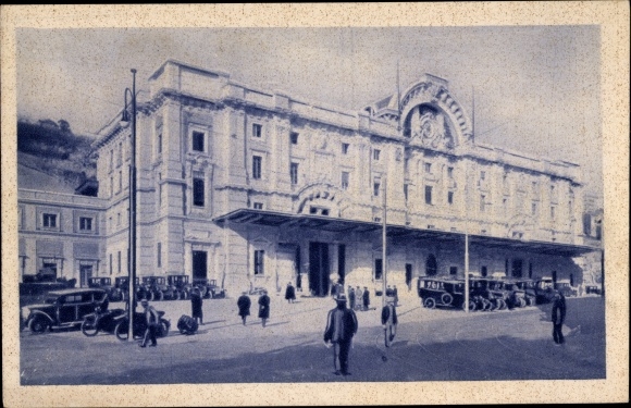 Postcard Mergellina Napoli Naples Campania, railway station