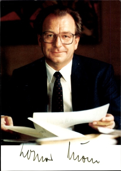 Photo politician Lothar Späth, Prime Minister of Baden-Württemberg, autograph