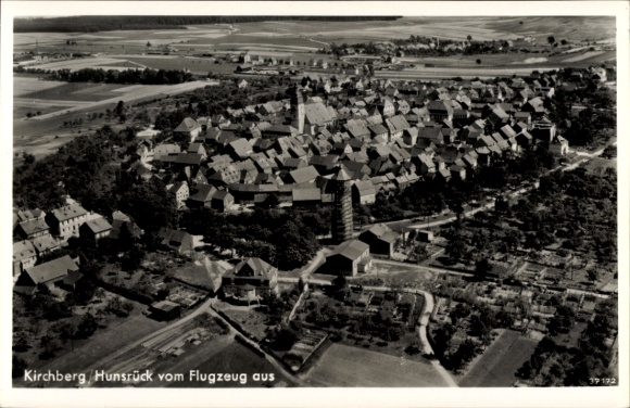 Postcard Kirchberg im Hunsrück, aerial photograph