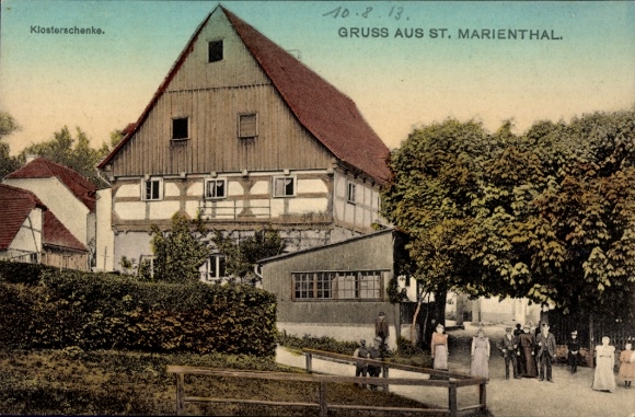 Ak Ostritz in Sachsen, St. Marienthal, Klosterschenke