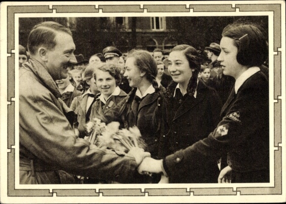 Postal stationery Postcard Führer and Reich Chancellor Adolf Hitler, well-wishers, BDM