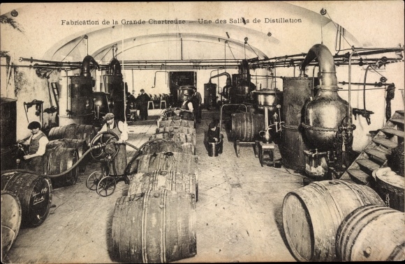 Postcard Manufacture of the Grande Chartreuse, One of the Distillation Rooms