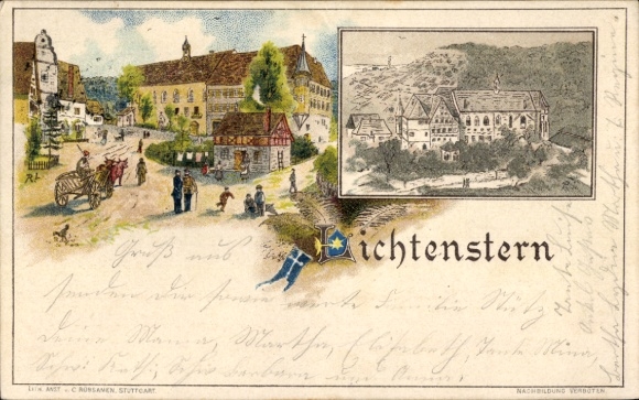 Litho Lichtenstern Löwenstein in Württemberg, Teilansichten