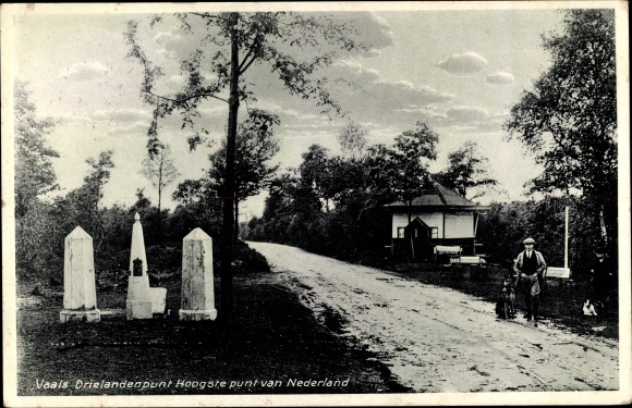 Postcard Vaals Limburg Netherlands, Dreiländerpunkt, highest point in the Netherlands