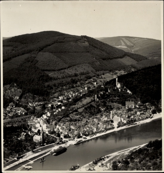 Ak Hirschhorn am Neckar Hessen, Hirschhorn am Neckar, aufgenommen von der Luftschiffgondel LZ 127