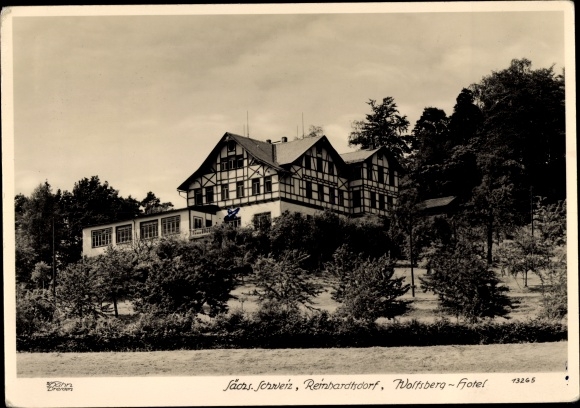 Ak Reinhardtsdorf Schöna Saksisch Zwitserland, Wolfsberg Hotel, Hahn 13265
