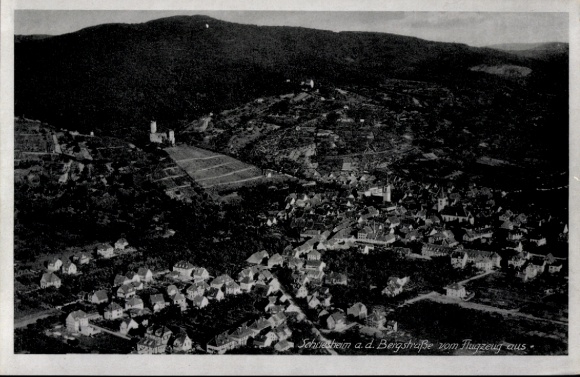 Ak Schriesheim an der Bergstraße, Fliegeraufnahme