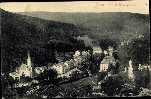 Postcard Schlangenbad in the Taunus Hesse, Panorama