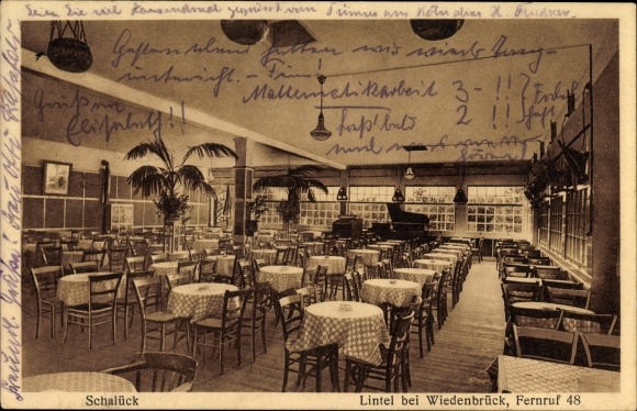 Ansichtkaart Lintel Rheda Wiedenbrück Oost-Westfalen, Schalück, Restaurant, binnenaanzicht
