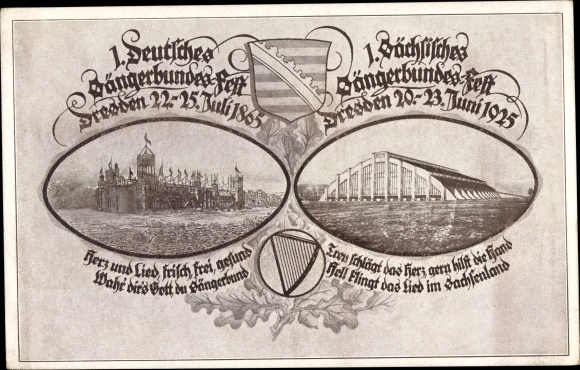 Passepartout PC Dresden, 1st Saxon Singers&#39; Association Festival 1925, Anniversary of the Singers&#39; Association Festival 1865