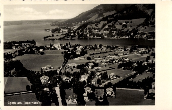 Ak Egern am Tegernsee Oberbayern, Fliegeraufnahme
