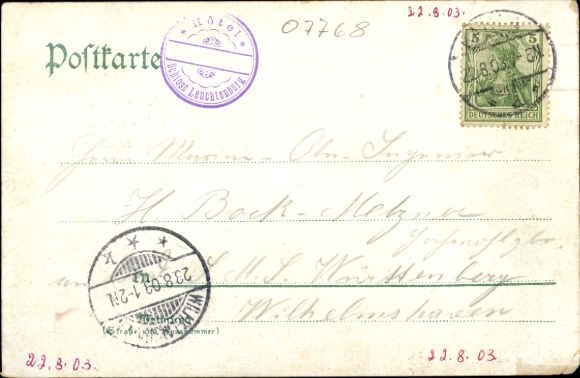 Postcard Seitenroda in Thuringia, Leuchtenburg