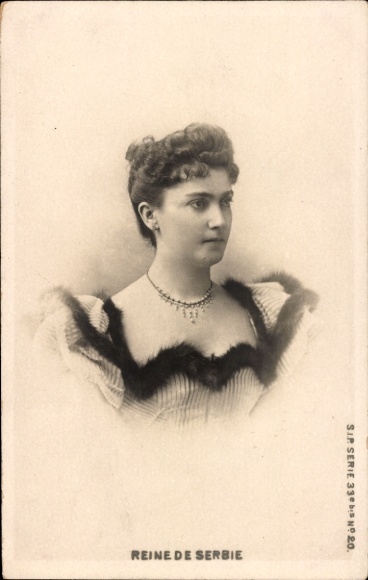 Ak Königin Draga Mašin von Serbien, Portrait
