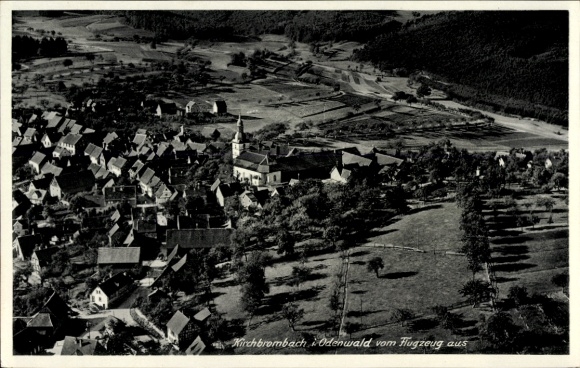 Ak Kirchbrombach Brombachtal Odenwald, Fliegeraufnahme