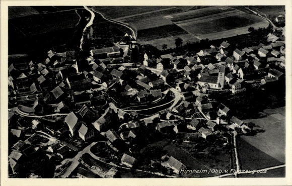 Ak Hirnheim Oberbayern Hürnheim Ederheim im Ries in Schwaben, Luftaufnahme von  mehrere Häuser, K