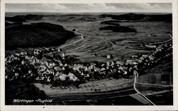 Postcard Würtingen St. Johann Swabian Alb Württemberg, aerial photograph