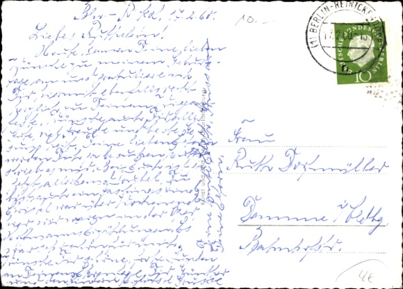 Postcard Berlin Reinickendorf, Village Church