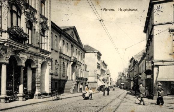 Postcard Viersen in North Rhine Westphalia, main street, shops