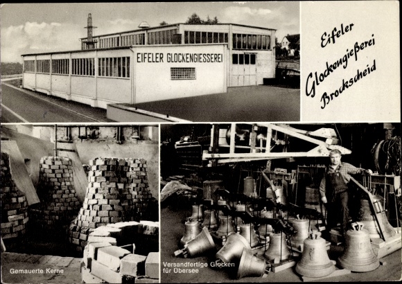 Ak Brockscheid in der Eifel, Eifeler Glockengießerei Johannes Mark, Glockengießer, gemauerte Kerne