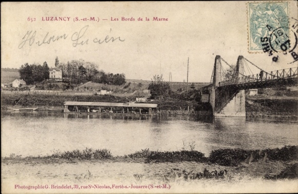 KP Luzancy Seine et Marne, brzegi Marny, most