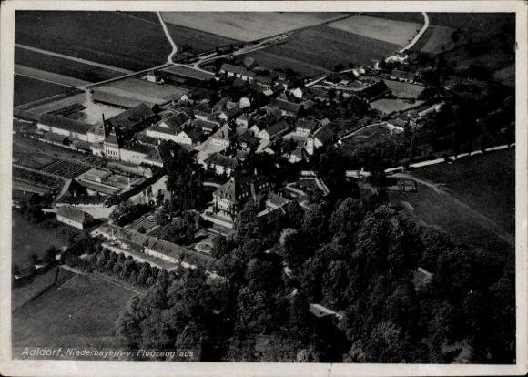 Postcard Adldorf Eichendorf in Lower Bavaria, aerial photograph