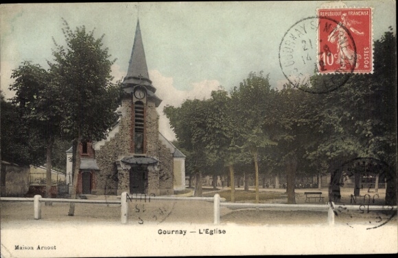 Postcard Gournay sur Marne Seine Saint Denis, Church