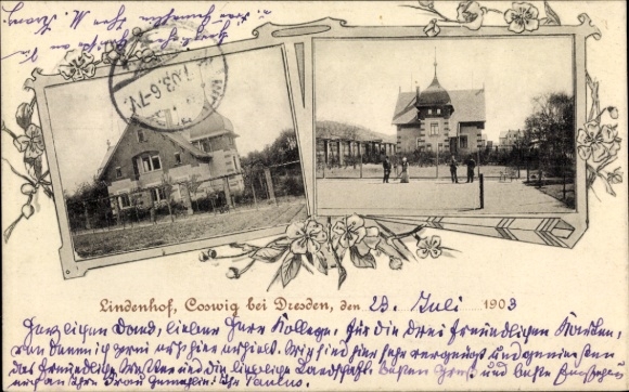Postcard Coswig in Saxony, Pension Lindenhof