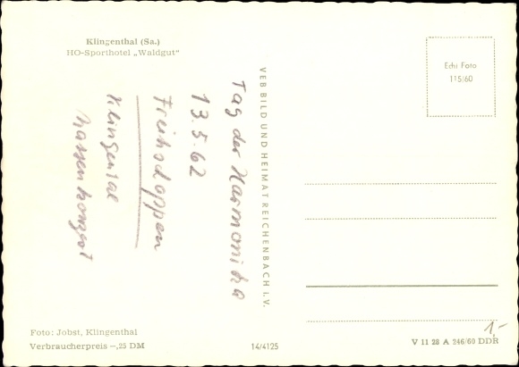 Postcard Klingenthal in Vogtland Saxony, HO Sporthotel Waldgut