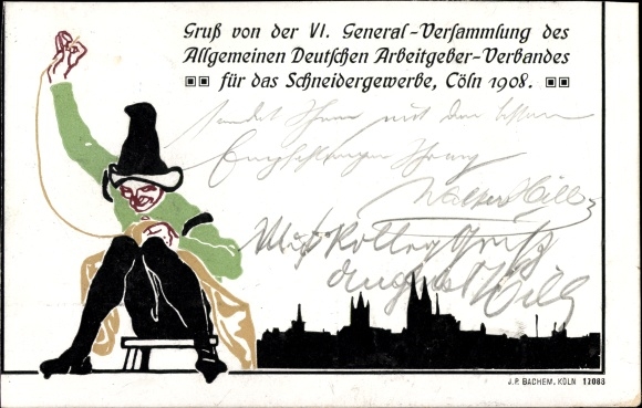 PC Cologne on the Rhine, VI. General Assembly, Tailoring Employers&#39; Association, 1908