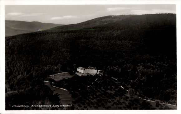 Postcard Heidelberg am Neckar, aerial photograph, Speyerershof Hospital