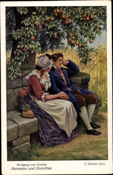 Artist PC Elssner, F., Hermann and Dorothea, Wolfgang von Goethe
