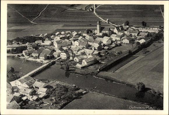 Ak Dollnstein im Altmühltal Mittelfranken Oberbayern, Luftaufnahme