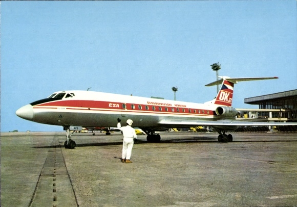 Ak CSA Czechoslovak Airlines, Flugzeug, Jet, Turbinenluftstrahlverkehrsflugzeug