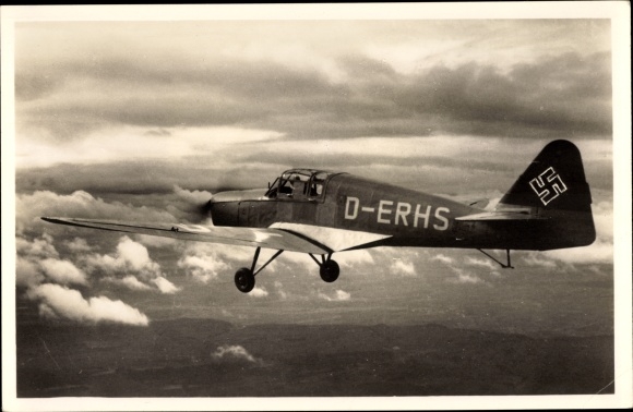 Postcard Klemm Kl 105 with Zundapp engine, D ERHS, Luftwaffe