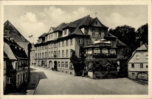 Ak Schirgiswalde Kirschau in Sachsen, Hotel Erbgericht, Besitzer Bruno Häckel, Straßenseite