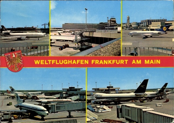 Ak Flughafen Frankfurt am Main, Flughafen, Passagierflugzeuge