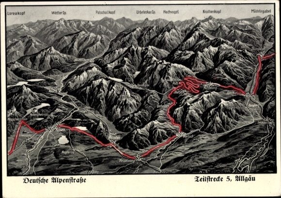 Maps Postcard Ramsau im Berchtesgadener Land Upper Bavaria, German Alpine Road, Section 5