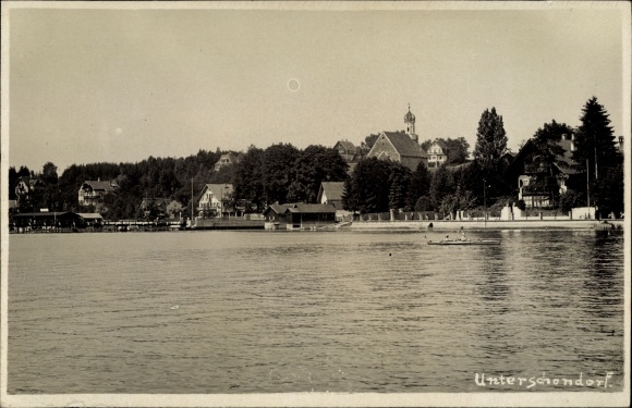 foto Ak Unterschondorf Schondorf am Ammersee Oberbayern, Uferpartie