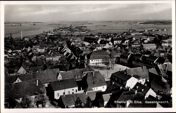 PC Strehla on the Elbe Saxony, partial view, bird&#39;s eye view