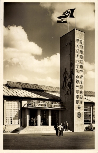 Ak Nürnberg in Mittelfranken, Reichsbahn-Ausstellung 1935, 100 Jahre Deutsche Eisenbahn