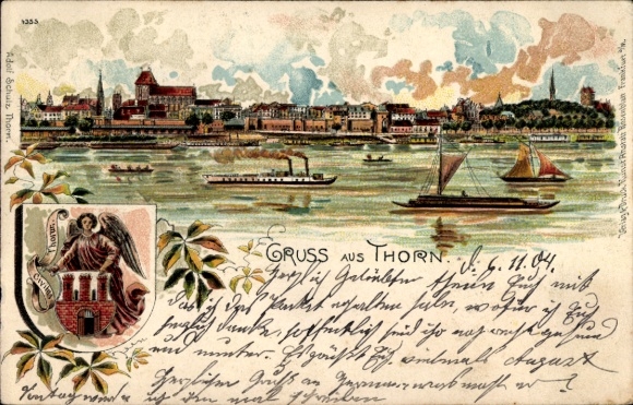 Wappen Litho Toruń Thorn Westpreußen, Panorama