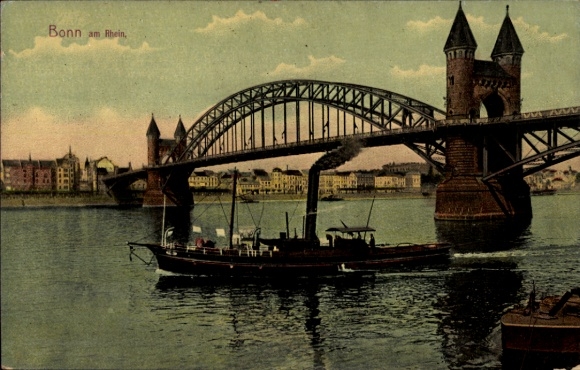 Picture PC Bonn on the Rhine, bridge, steamer