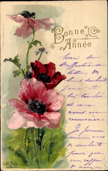 Artist Postcard Klein, C., Happy New Year, Poppy