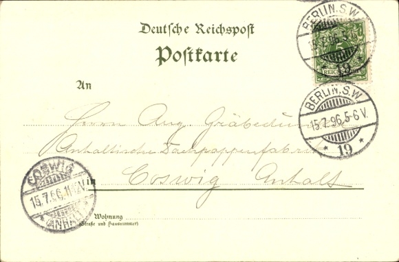 Chromo-Litho Berlin Treptow, Trade Exhibition 1896, Building for Fishing and Sports, Food