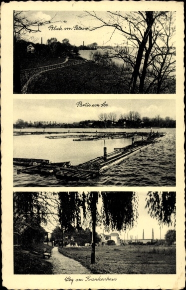 Ansichtkaart Glindow Werder an der Havel, pad naar het ziekenhuis, wild aan het meer, uitzicht vanaf Petzow