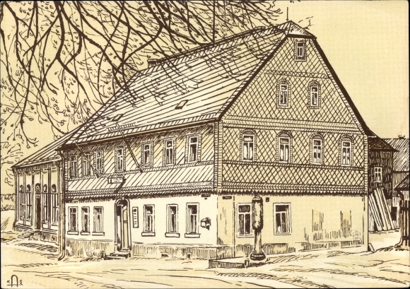 Artist PC Silberstrasse Wilkau Hasslau in Saxony, Gasthof Oberhasslau