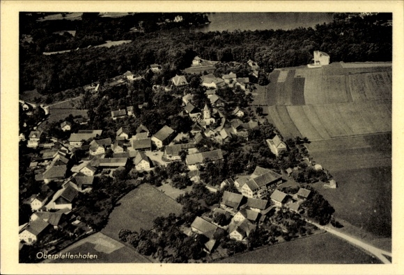 Postcard Oberpfaffenhofen Weßling in Upper Bavaria, aerial photograph