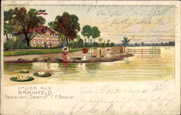 Chromo-Litho Hamburg Wandsbek Bramfeld, Restaurant Seehof
