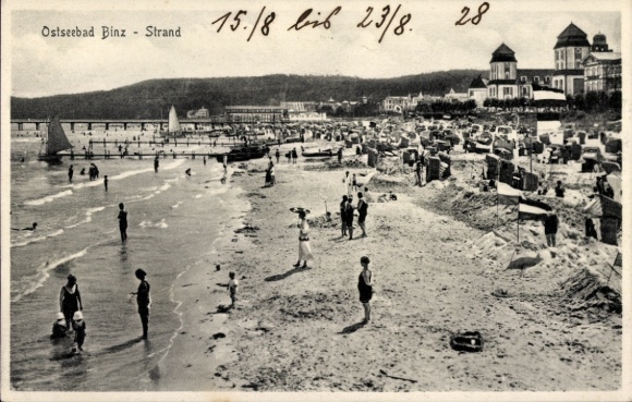 Postcard Seaside resort Binz on Rügen, beach life